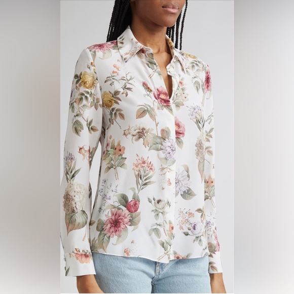 Alice + Olivia Willa Sweet nothings Top 100% Silk blouse - Picture 7 of 16